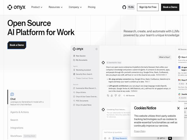 Onyx AI|专业开源AI企业搜索与助手平台