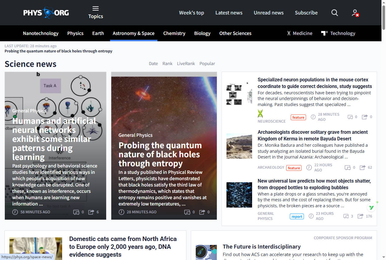 Phys.org | 全球顶尖物理与前沿科学新闻权威门户