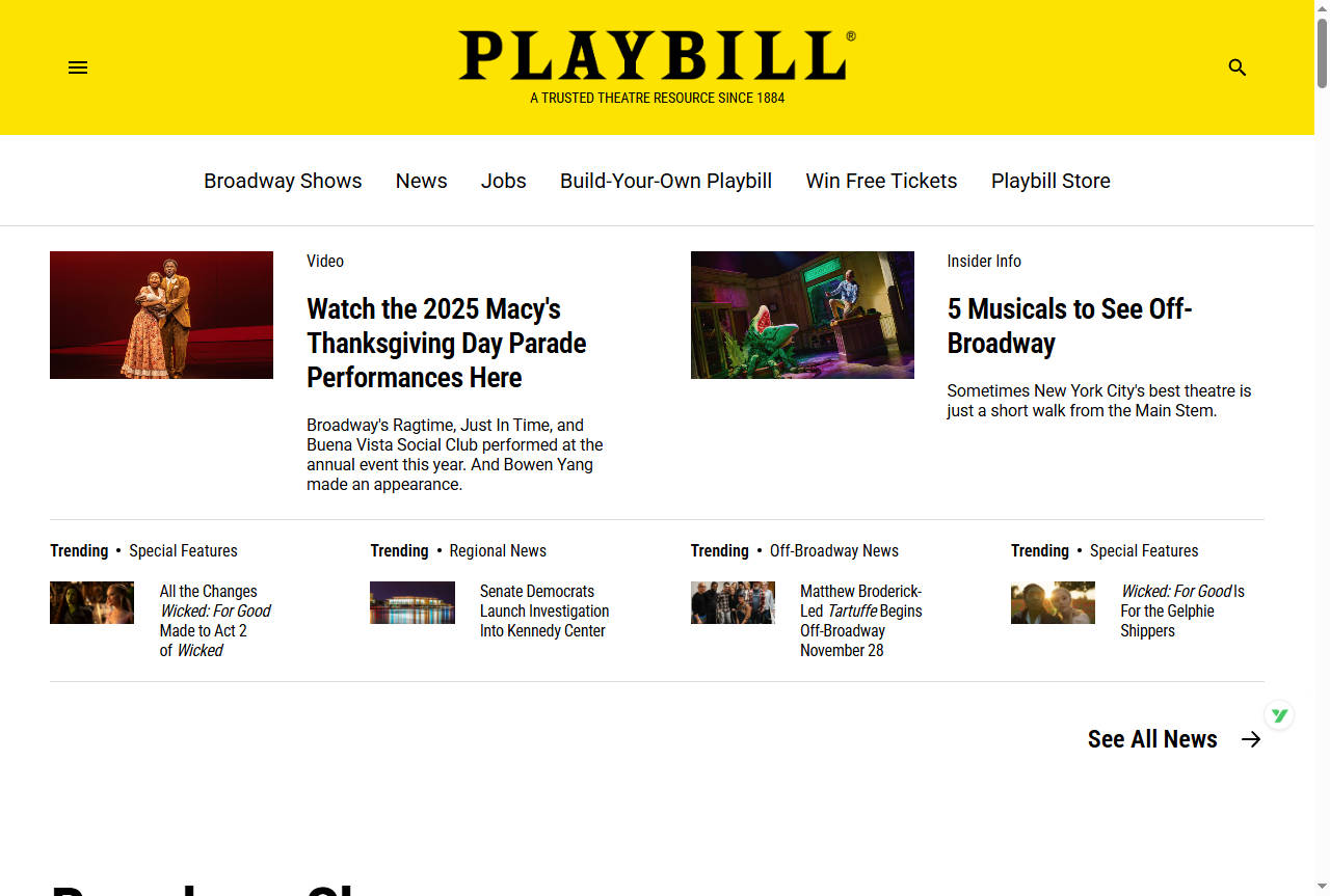 Playbill | 全球戏剧艺术权威门户