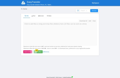 Easychuan：免费在线跨设备文件传输工具