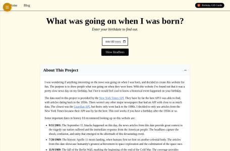 BdayRecap|免费在线生日查询历史事件工具