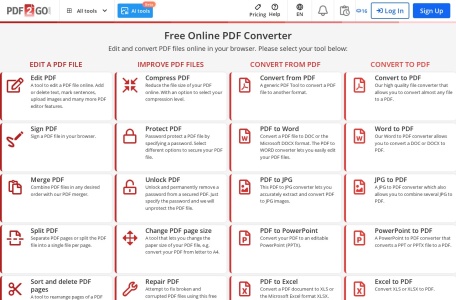 PDF2Go|在线 PDF 编辑与转换平台