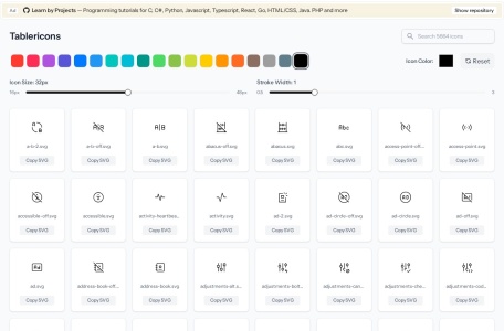 Tabler Icons | 免费开源 SVG 图标库、在线定制与一键生成工具