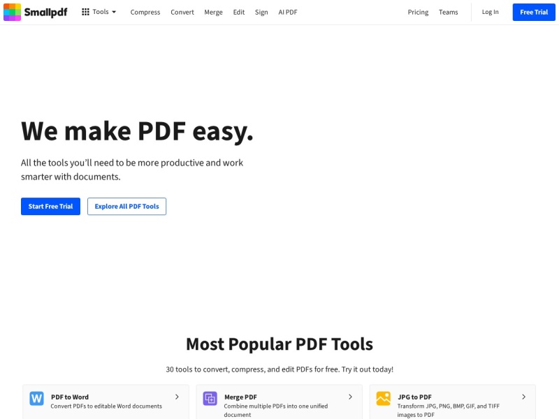SmallPDF 在线PDF工具