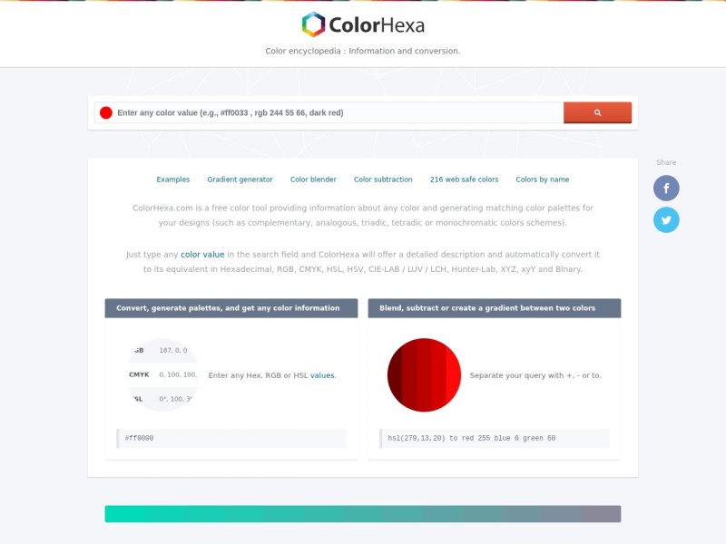 Colorhexa – 颜色转换工具