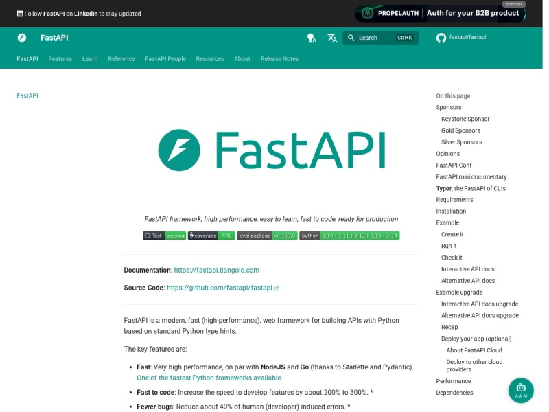 FastAPI – Python 高性能 API 开发框架